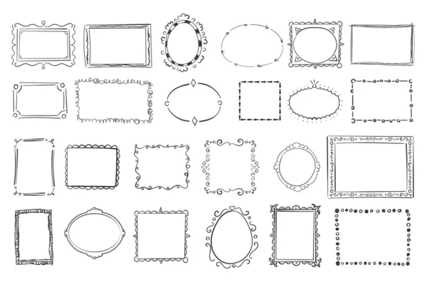 Винтажные рамки каракули . — стоковый вектор