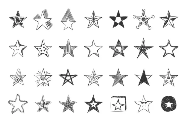 Conjunto de garabatos estrella . — Vector de stock