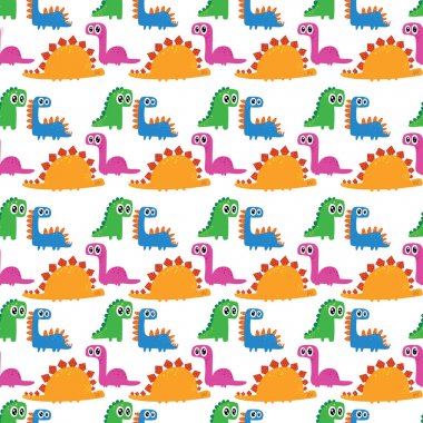 Karikatür komik dinozorlar ile güzel seamless modeli. Backgro
