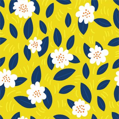 Sorunsuz vektör çiçek desenli, ilkbahar/yaz zemin. El dra