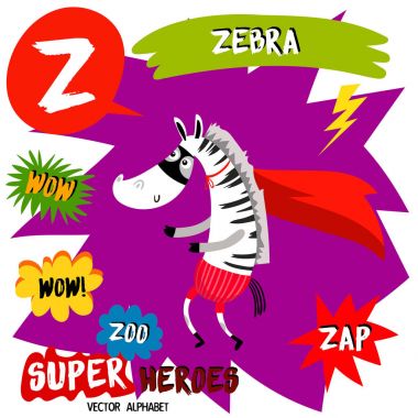 Süper büyük kümesi. Sevimli vektör Hayvanat Bahçesi alfabesi ile karikatür hayvanlarda 