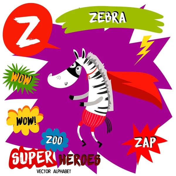 Super grande set. Grazioso vettore Zoo alfabeto con animali in cartone animato — Vettoriale Stock