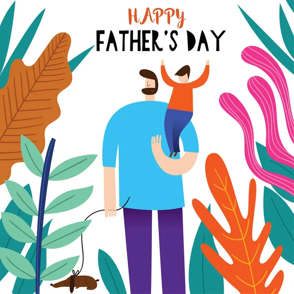 Glada fäder dag gratulationskort — Stock vektor