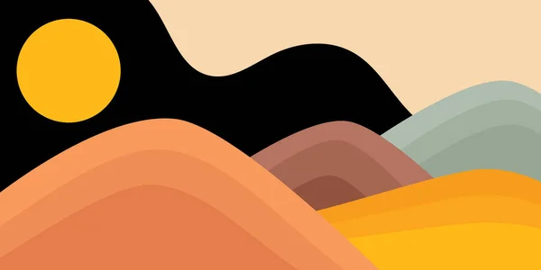 Colorful Background Landscape Abstract Mountains Abstract Colored Backdrop Hand Drawn — Stok Vektör