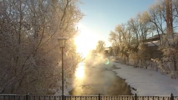 Paisaje de invierno del interior ruso — Vídeos de Stock