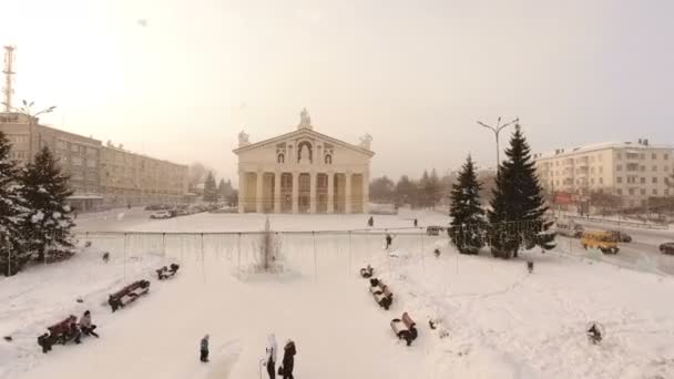 Paesaggio invernale dell'entroterra russo — Video Stock