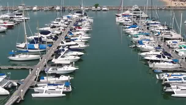 Luxurious port in Pattaya,Thailand. the view from the top — Stock Video