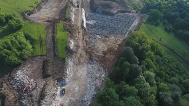 Travaux de machinerie dans la carrière de gypse 