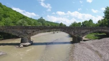 Atlar su içmek için nehre geldi.