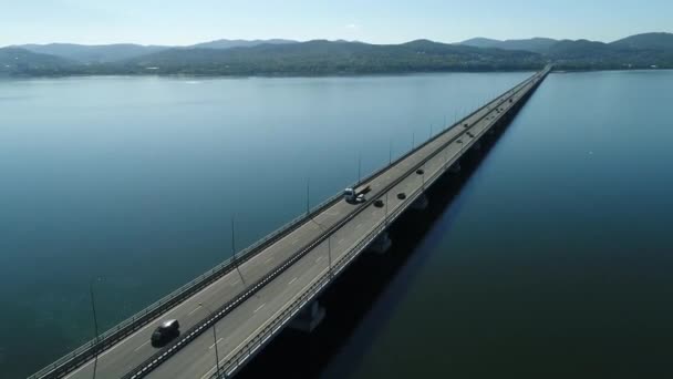 A very long bridge road,multilane road,aerial wiev — Stock videók