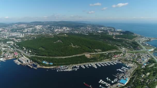 Top view på den dagliga Vladivostok — Stockvideo