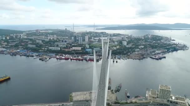 Vista dall'alto sul quotidiano Vladivostok — Video Stock