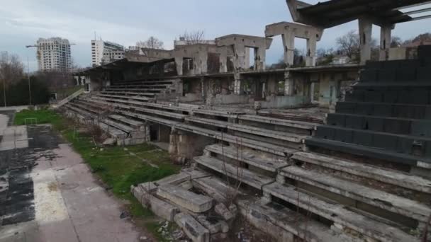 Зруйнований стадіон у Радянському Союзі. — стокове відео