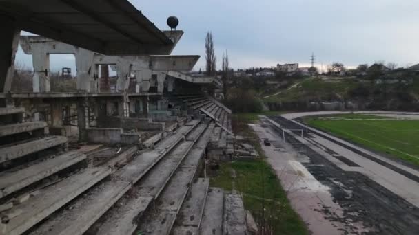 Destroyed the stadium ,from the Soviet Union — Stock Video