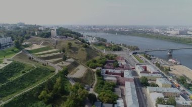 Nizhny Novgorod, Rusya-2017, gezinti güvertesi, hava manzarası, yaz