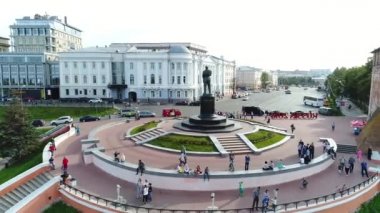 Nizhny Novgorod, Rusya-2017, gezinti güvertesi, hava manzarası, yaz