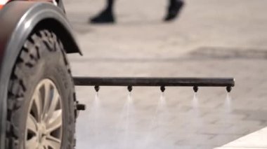 Moskova, Rusya-Mart 2020 'de Merkez Caddelerde covid-19' dan özel nakliye dezenfektanları