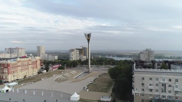 O famoso monumento-estela em Rostov-on-don — Vídeo de Stock