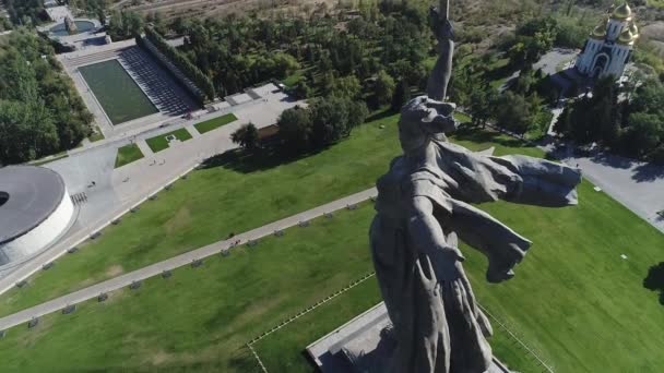 Volgograd, Ryssland-september 2017: Monumentet "Moderlandet kallar"" — Stockvideo