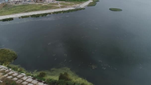 Autunno, Vista generale nel centro della città, Syzran ', vista aerea — Video Stock