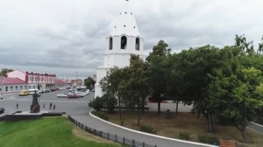 Sonbahar, şehir merkezinde genel manzara, Syzran, hava manzarası.