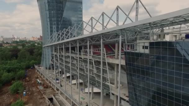 Futbol takımı için yeni ve modern bir stadyum inşaatı "CSKA" — Stok video