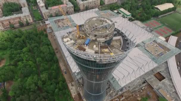 Futbol takımı için yeni ve modern bir stadyum inşaatı "CSKA" — Stok video