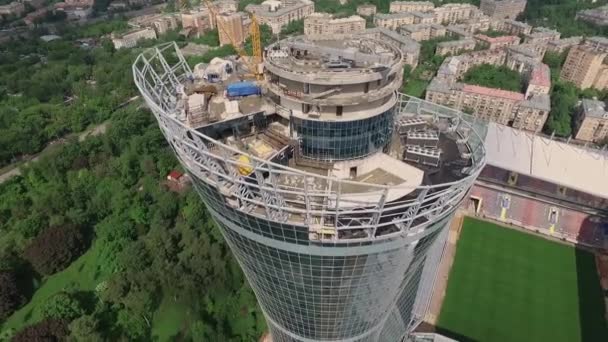 Будівництво нового, сучасного стадіону для футбольної команди "ЦСКА"." — стокове відео