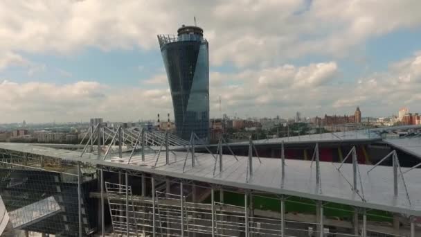 Budowa nowego, nowoczesnego stadionu dla drużyny piłkarskiej "CSKA" — Wideo stockowe