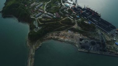 Liman kenti Nakhodka Sonbaharı, hava manzarası