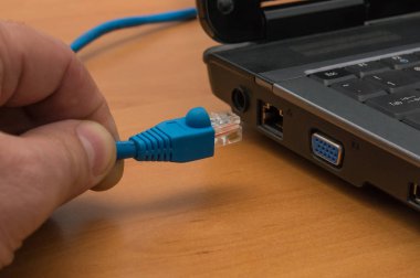 Cable connection to laptop clipart