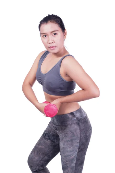 Halter kaldırma ile güzel fitness kadın 