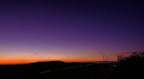 Colorido Paisaje Montaña Atardecer Puesta Sol Mágica Con Colores Increíbles — Foto de Stock