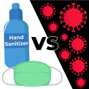 El dezenfektanı ve yüz maskesi Virüslere Karşı
