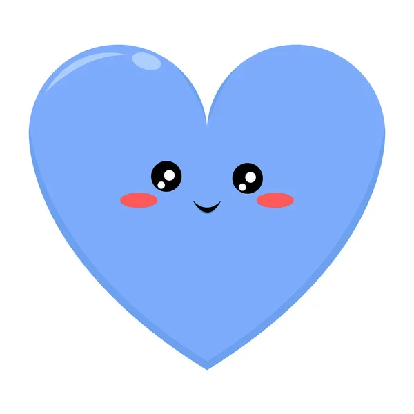 Illustration Mignonne Personnage Amour Bleu Avec Expression Heureuse Sur Fond — Image vectorielle