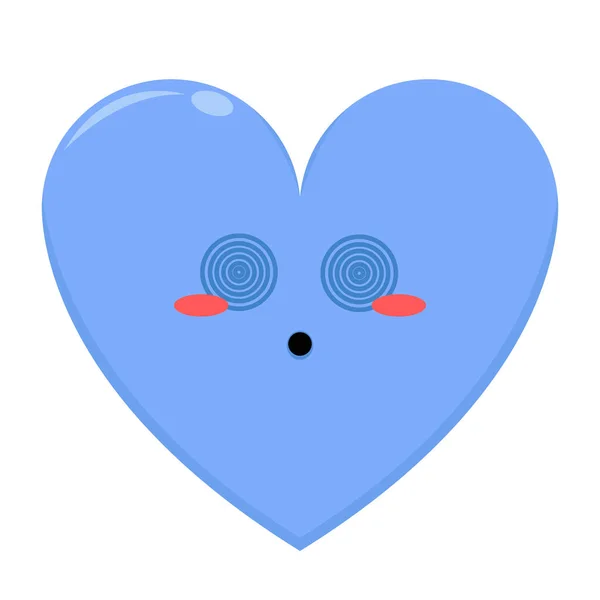 Linda Ilustración Carácter Amor Azul Con Expresión Mareada Sobre Fondo — Vector de stock