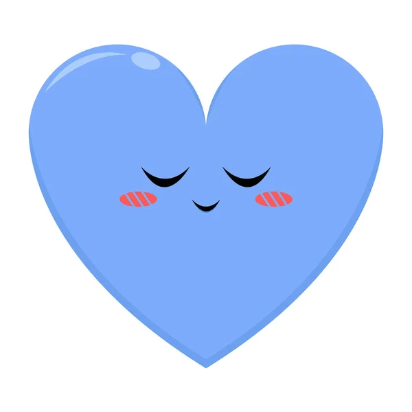Χαριτωμένη Εικονογράφηση Του Μπλε Χαρακτήρα Αγάπης Ντροπαλή Έκφραση Λευκό Φόντο — Διανυσματικό Αρχείο