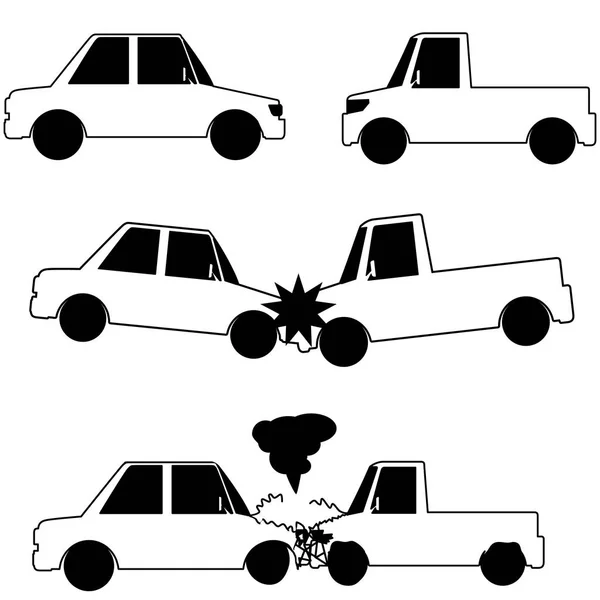 Accidente de coche plano vector de diseño — Archivo Imágenes Vectoriales