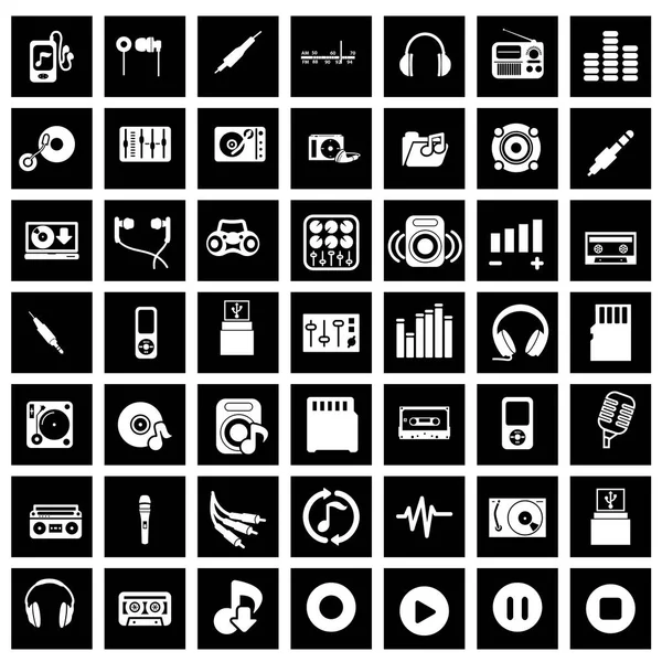 White music and audio icons — Stock Vector