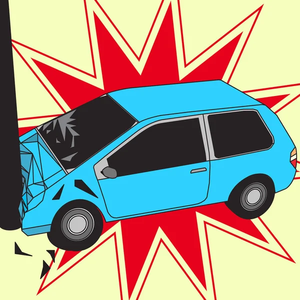 Автокатастрофа с полюсом — стоковый вектор