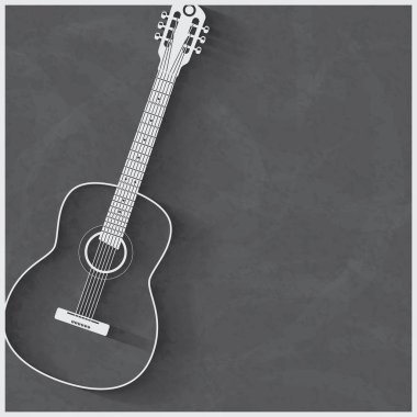 Duvardaki beyaz klasik gitar