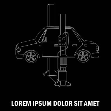 Araba tamir Oto lift üzerinde. 