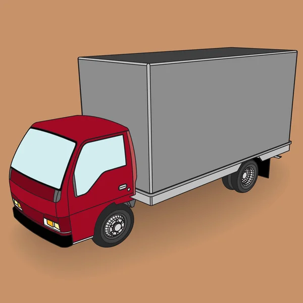 Carro y caja de paquetes — Vector de stock