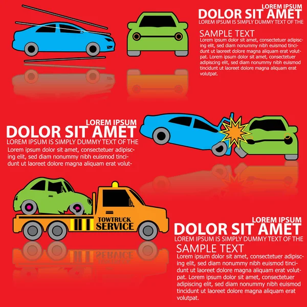 Auto von Auto angefahren und mitgeschleift — Stockvektor