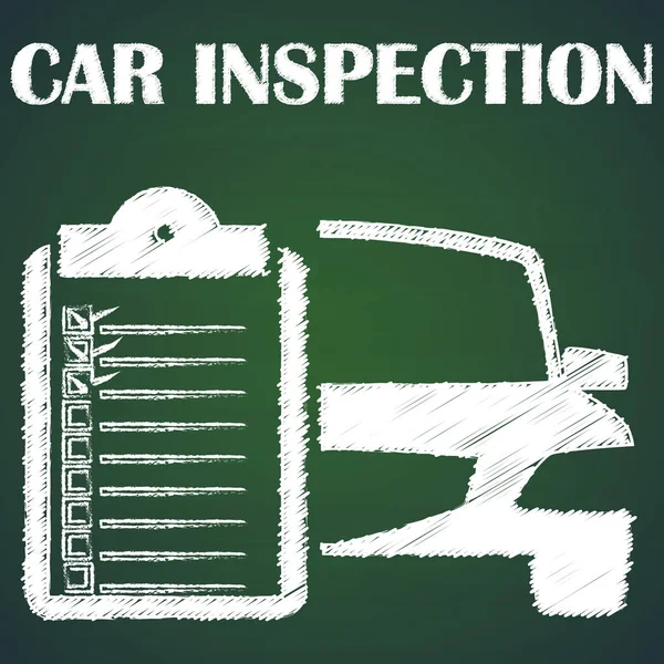 Inspección de coches con tiza — Vector de stock