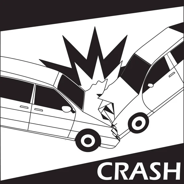 Car crash with comic stripe