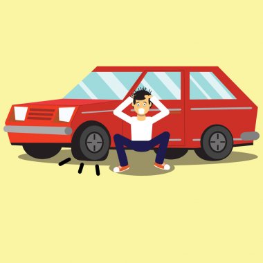 o lastikler öz-kaçak. Vektör stili.