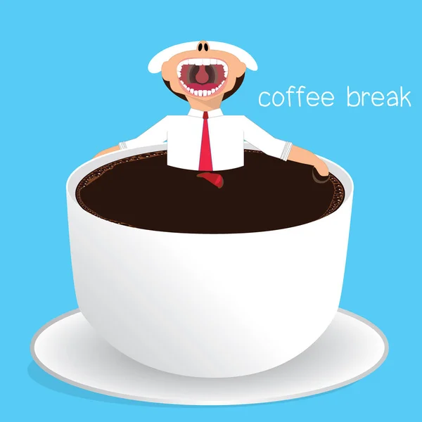 Бизнесмен расслабляется за чашкой кофе , — стоковый вектор