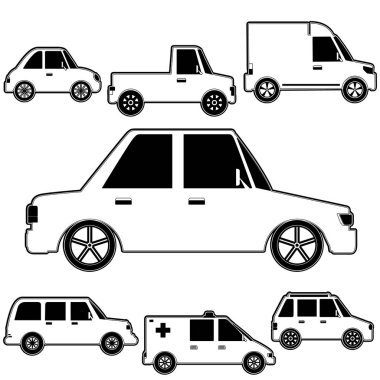 beyaz zemin üzerine siyah çizgili desen araç