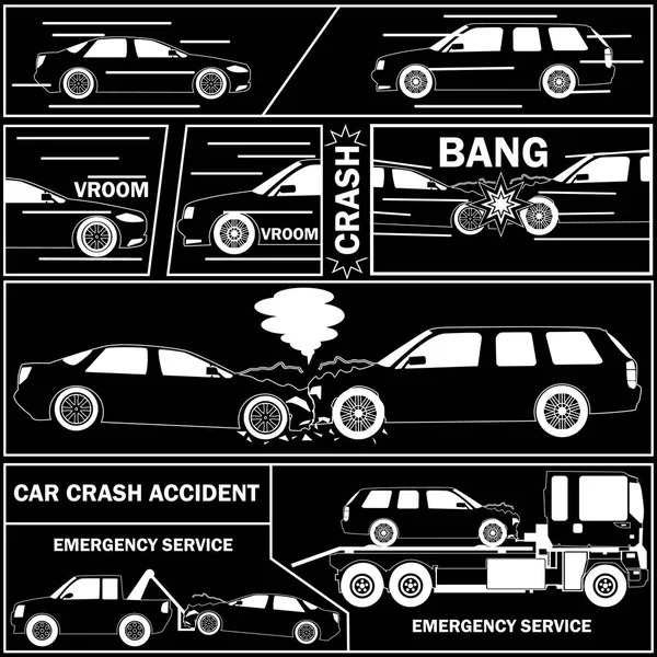 Автокатастрофа с комиксом . — стоковый вектор
